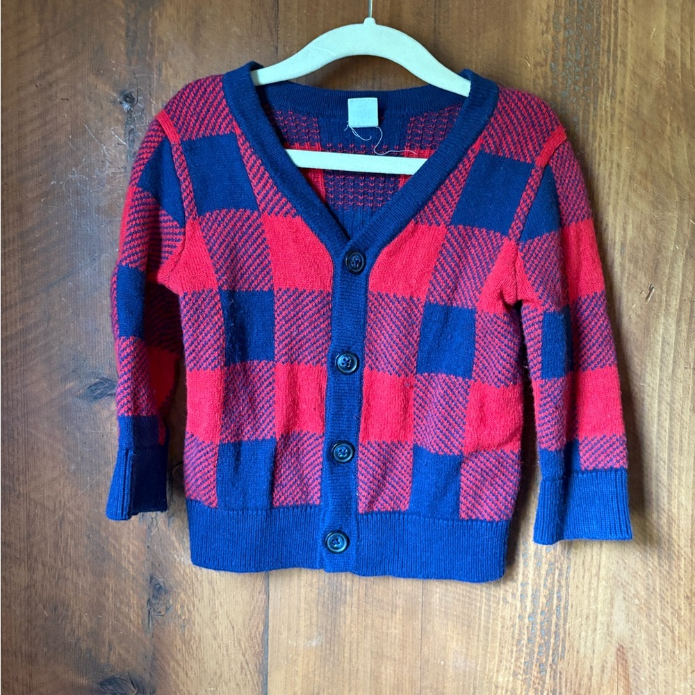 Adorable Gap plaid sweater size 18-24mo. EUC!